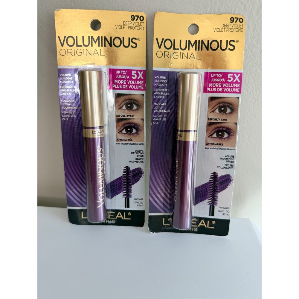 L'Oreal Voluminous Original Mascara Women 0.27oz Deep Violet 2pk 970 NEW NWT